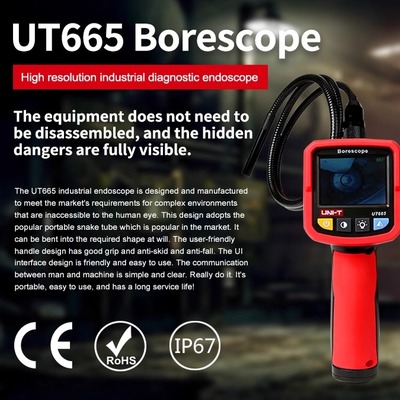 Industrial Snake Borescope  Handheld 2.4 Inch Endoscope