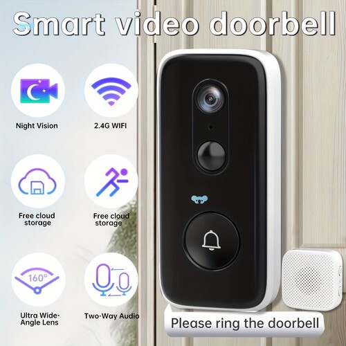 2K WiFi Doorbell With Camera Smart Home WiFi Video Doorbell