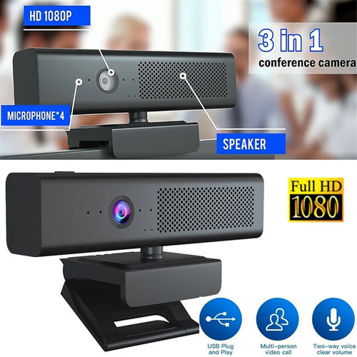 1080P USB Webcam Computer Camera HiFi Speaker Microphone