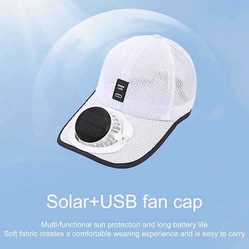 Sunhat with Solar Fan Hat USB Rechargeable Fan Baseball Caps