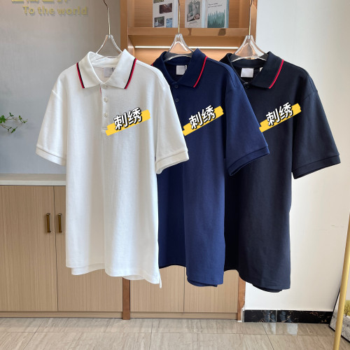 B系列~男士条纹开襟棉质Polo衫