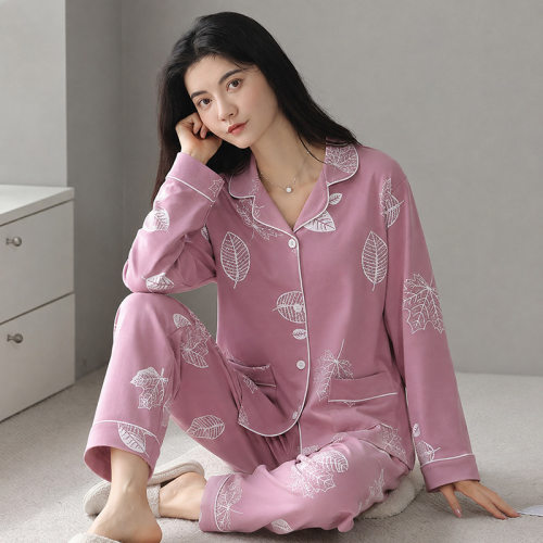 美梦纯棉睡衣女春秋款长袖长裤两件套新款大码秋冬季家居服套装可