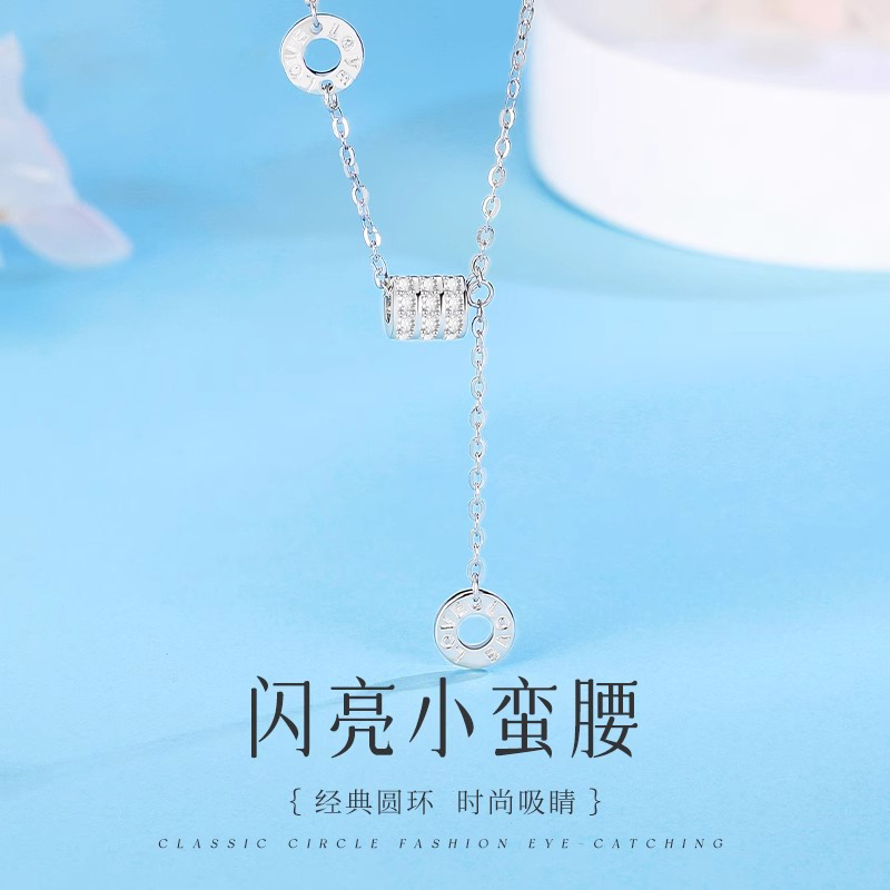 PT999铂金项链女款2025新款女莫桑石钻女士吊坠女生生日礼物首饰