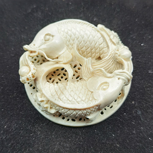 丰一阁精工雕刻猛犸蒙芯镶口配件蝈蝈葫芦口盖黑虫鸣虫用具叫罐