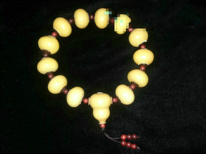丰一阁 精品天然包浆镶嵌椰壳手捻小葫芦佛珠手窜念珠手串12颗