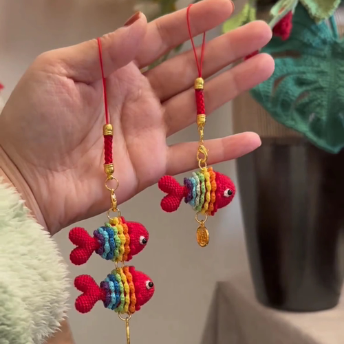 手工编织diy材料包好运七彩锦鲤