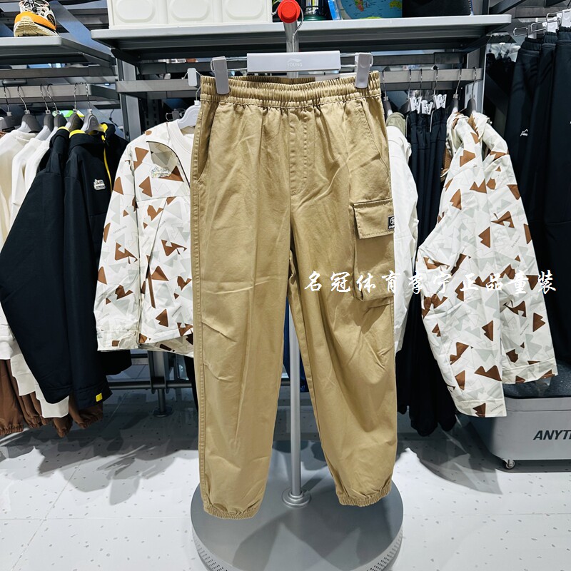 李宁儿童工装裤2026春季新品男大童潮流宽松舒适纯棉休闲裤运动裤