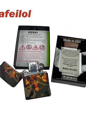 现货 Palace 21FW FLAMED ZIPPO CAMO 迷彩火焰五角星 芝宝打火机
