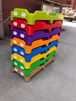 幼儿园床儿童午休午睡专用塑料床宝宝早教托管小床小孩加厚叠叠床