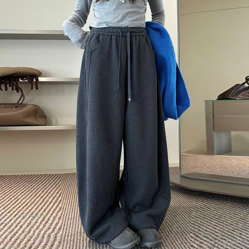 韩版新款加绒加厚宽松休闲裤卫裤女秋冬两穿束脚抽绳阔腿裤弯刀裤,女装/女士精品,卫裤,淘宝优惠券,粉丝福利购,淘宝优惠卷
