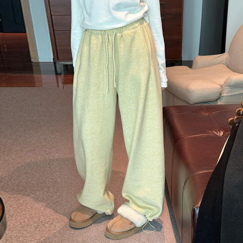 韩系抽绳两穿束脚裤阔腿裤女秋冬加厚加绒高腰毛巾裤休闲裤长裤,女装/女士精品,卫裤,淘宝优惠券,粉丝福利购,淘宝优惠卷