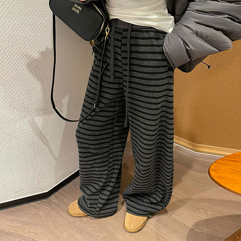 韩版加厚垂感休闲裤阔腿裤
