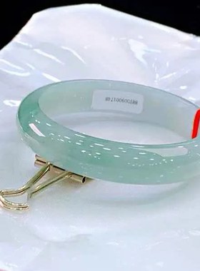 缅甸老坑处理翡翠手镯冰糯种墨绿色飘花浅阳绿色翡翠玉手送礼