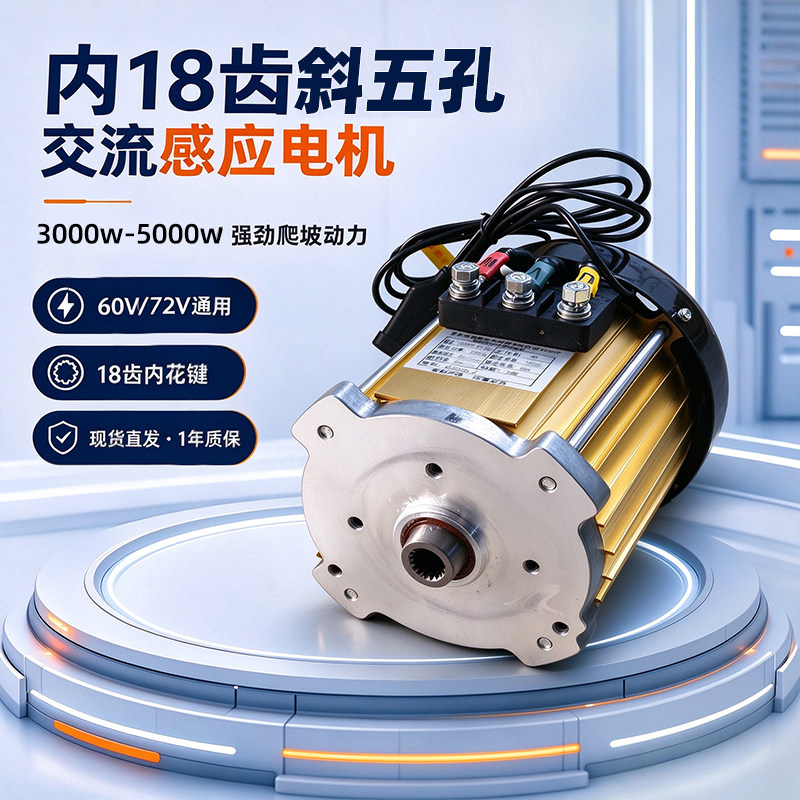 恒纳源60V/72V斜五孔电动车电机