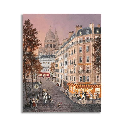 【一口价】巴黎铁塔欧美Fabienne Delacroix装饰画挂画复刻版画芯