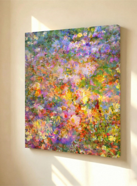 无框画Navina印象派缤纷野花丛装饰画多彩混色花卉客厅 ins挂画