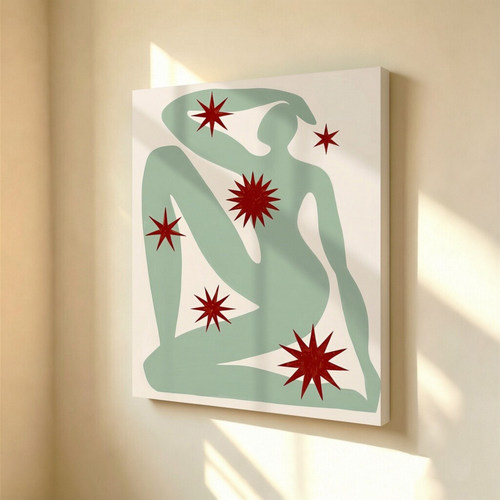 无框画KitAgar马蒂斯风抽象人体红星艺术玄关卧室客厅装饰画挂画