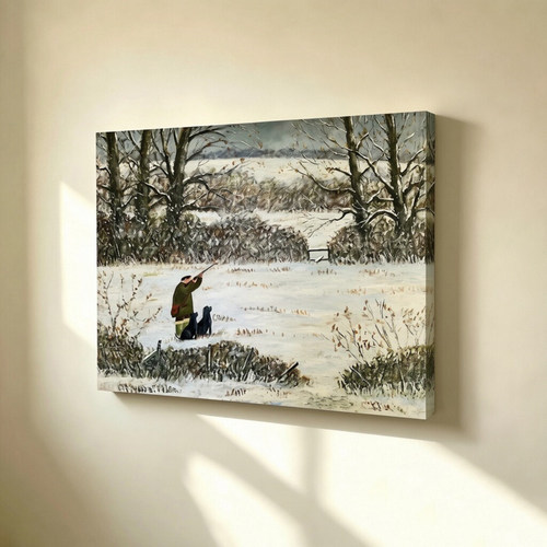 无框画GaryBunt英式冬日雪原狩猎树林旷野复古民宿客厅装饰画挂画