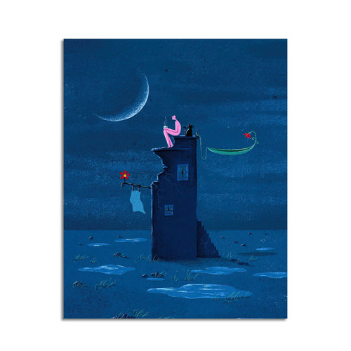 插画师chennn复刻版画艺术卧室沙发背景大白墙客厅装饰挂画画芯