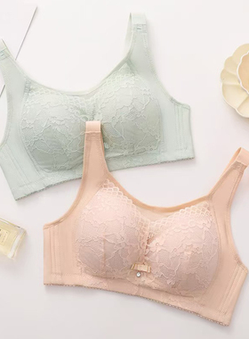 大码文胸蕾丝防走光抹胸女大胸显小聚拢防下垂收副乳胸罩D罩杯898