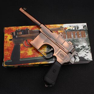 金属毛瑟枪打火机驳壳枪玩具模型王八盒子枪八路军影视道具送礼