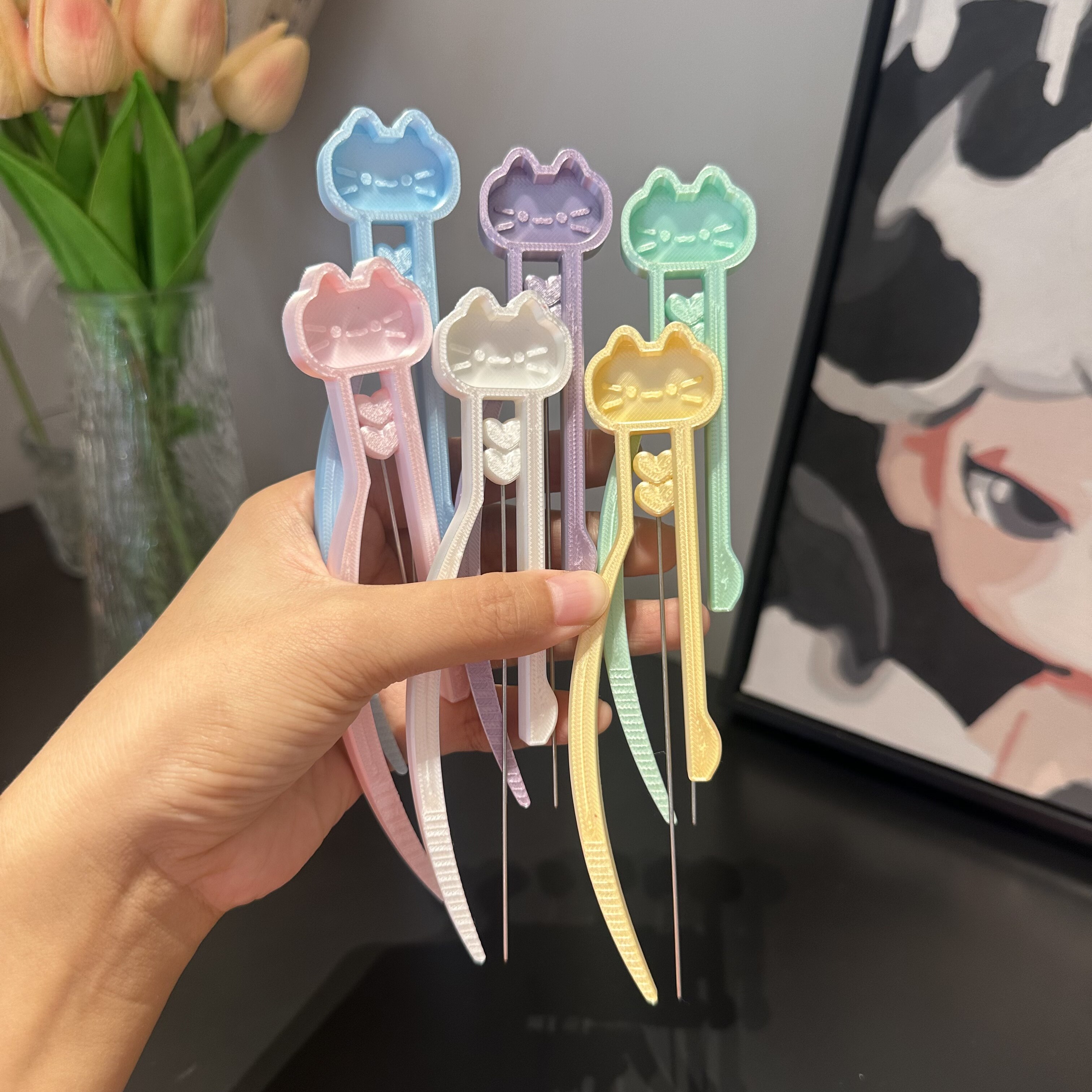 新款泡芙家2.6mm拼豆笔一条咸鱼双针豆笔拼豆铲子diy工具图片