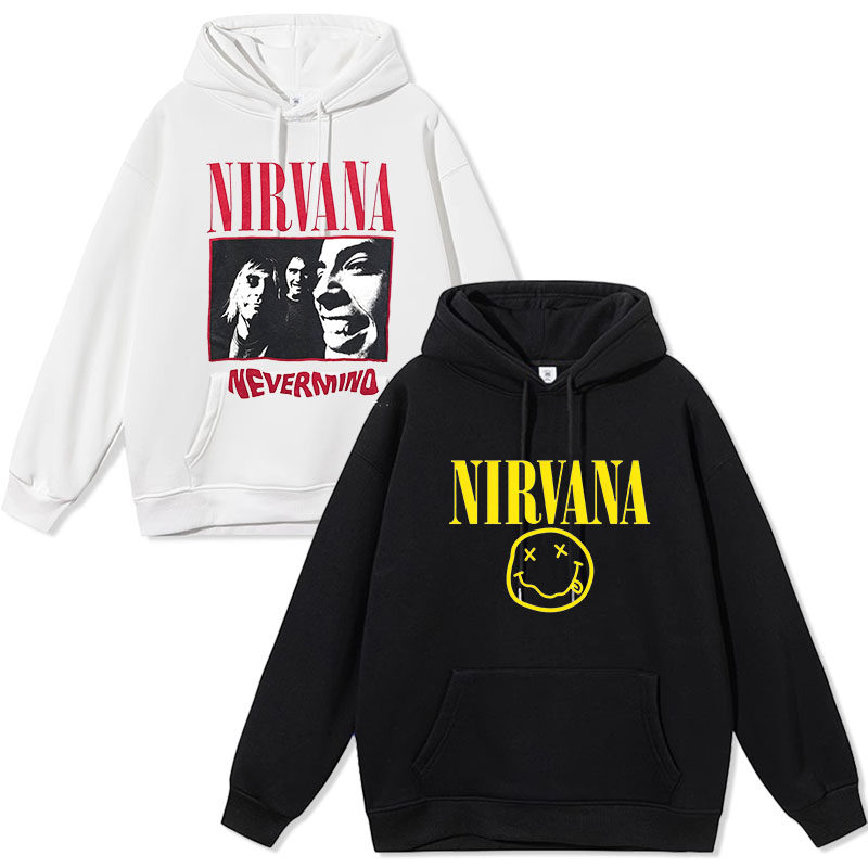 Nirvana涅槃乐队科特柯本vintage美式复古摇滚卫衣服外套秋冬加绒