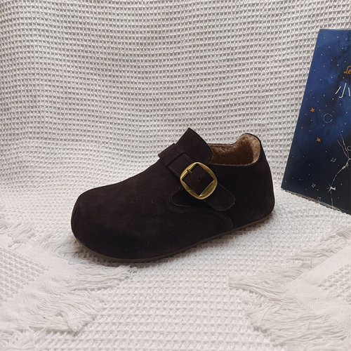 2025新款春季女鞋圆头平跟勃肯鞋