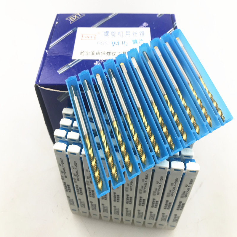 SXT 超硬镀钛先端/螺旋丝锥 高速钢全磨制镀钛丝锥M3M4M5M6M12