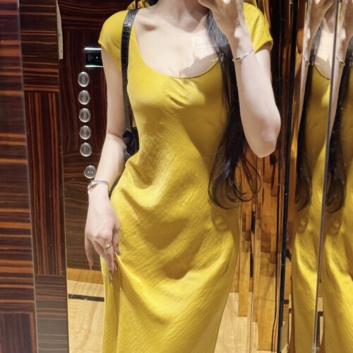 醋酸长裙子夏季新款连衣裙