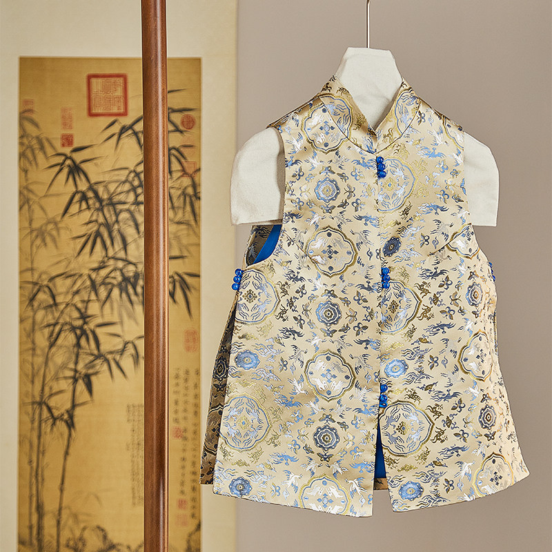 起源学原创 国风新中式春夏新款马甲背心复古立领无袖上衣女