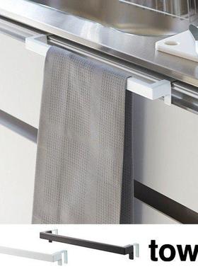 日本山崎实业yamazaki厨房橱柜门挂架可调节伸缩毛巾架tower 2855