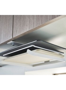 日本山崎实业 yamazaki橱柜下悬挂砧板架毛巾置物架plate 03571