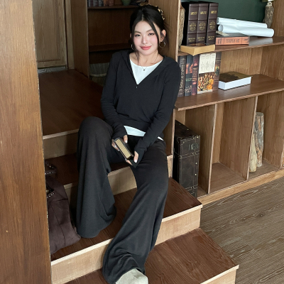 欧尼不胖新款大码女装胖mm休闲运动套装女秋季宽松显瘦卫衣阔腿裤