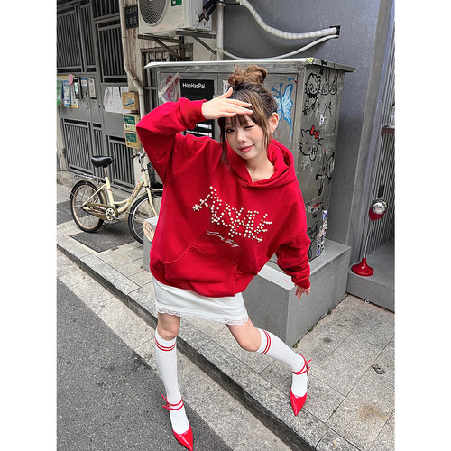 A11SLAVE美式复古珍珠卫衣春秋