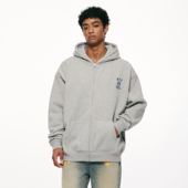 A11SALVE徽章印花拉链高街卫衣男女潮牌连帽开衫 情侣春秋美式 外套