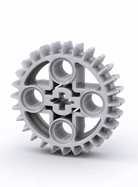 国产科技零件46372 28齿齿轮 浅灰色 拼装玩具