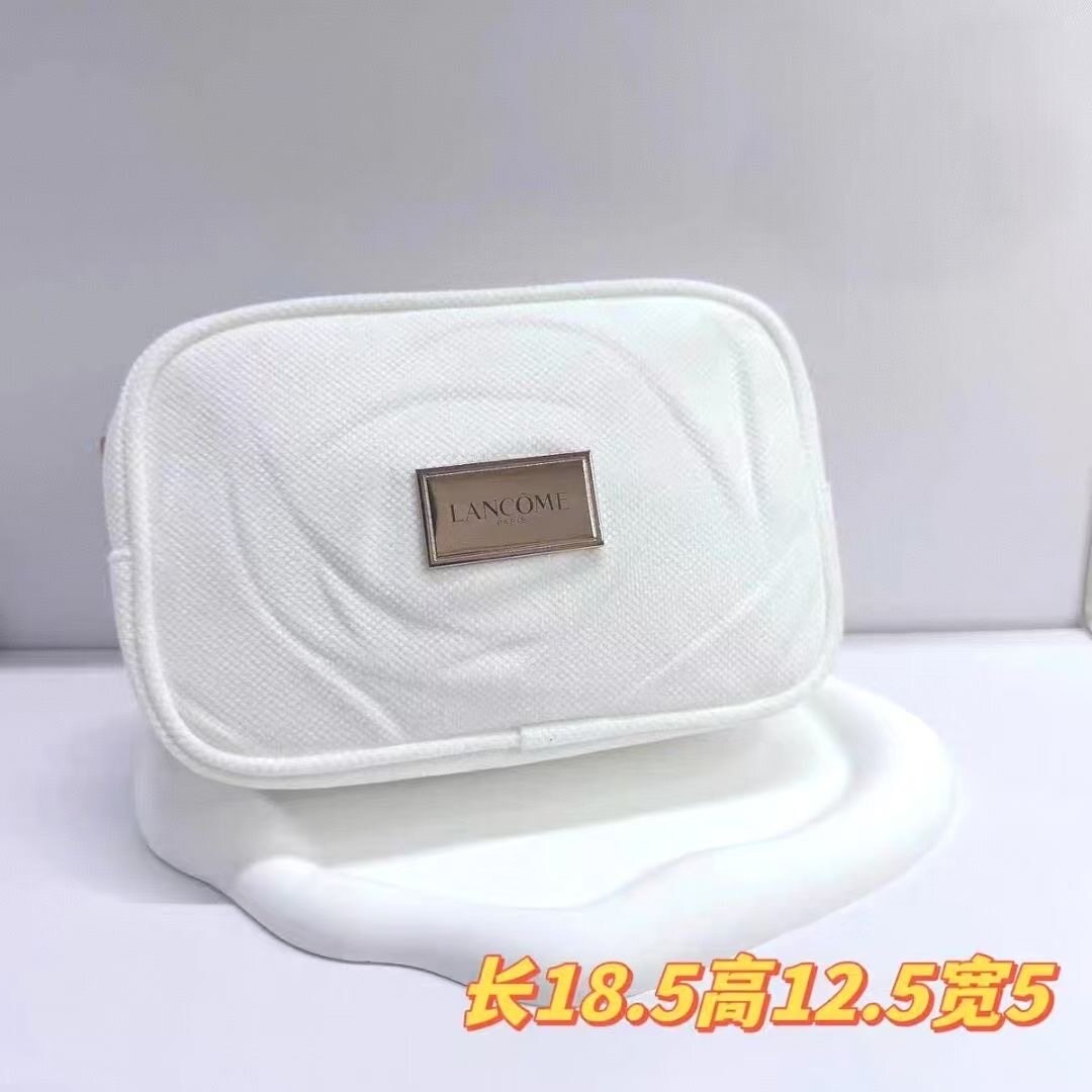 专柜赠品化妆包白色绒布金标手拿收纳便携式收纳包耳机零钱包