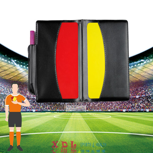 红黄牌套装足球裁判专用皮套带笔足球用品判罚牌足球比赛红牌黄牌