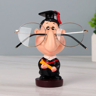 创意人物眼镜支架摆件眼镜店陈列摆放道具展示架子博士生眼镜托架