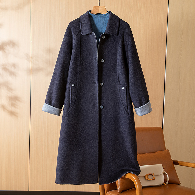 冬气质高端羊绒羊毛双面保暖大衣