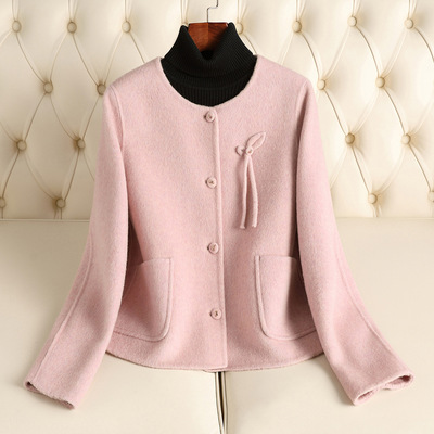 高级感短款双面羊绒纯羊毛呢大衣