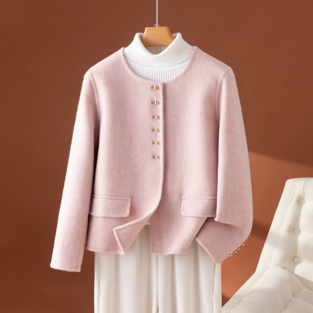 冬小香风短款羊毛小个子毛呢外套