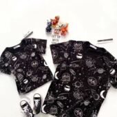 T恤变温上衣 短袖 夏款 儿童小童黑色亲子装