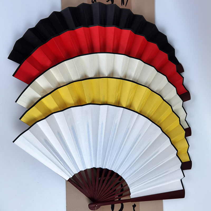 戏曲折扇古装8寸10寸男女绢布双面空白古风舞蹈京剧牡丹梅花扇子