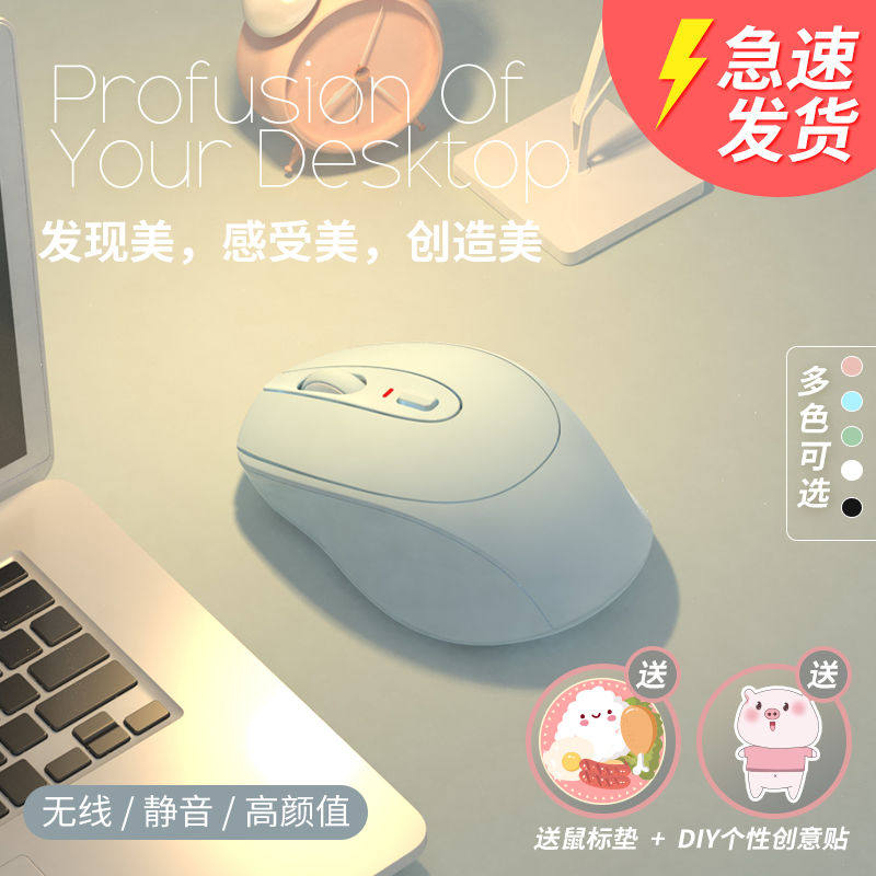 无线蓝牙鼠标静音有线办公适用惠普平板台式笔记本电脑可充电女生