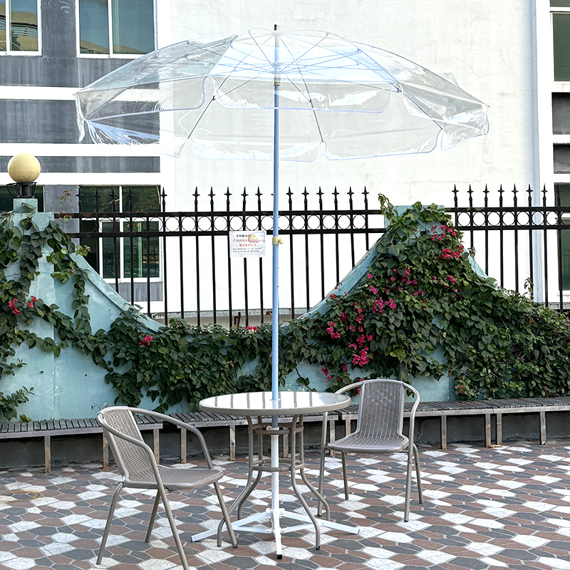 户外超大号透明伞加厚PVC摆摊雨伞海边沙滩钓鱼休闲遮花草庭院伞