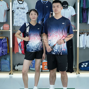 YONEX尤尼克斯羽毛球服男女短袖 T恤透气速干运动上衣110274BCR