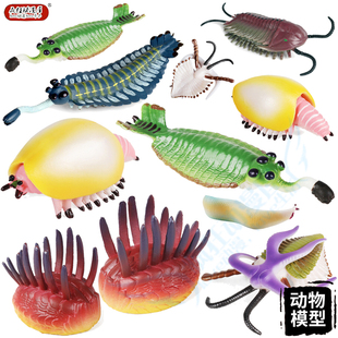 寒武纪史前生物仿真动物模型海蝎皮卡西亚虫三叶形虫认知摆件玩具
