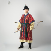 淮边筱竹 对襟衣汉服比甲轿夫衙役骑兵戎装 方领织金半袖 布罩甲